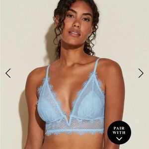 Cosabella Allure V Wire Bralette, Aasmani Blue, Size Small